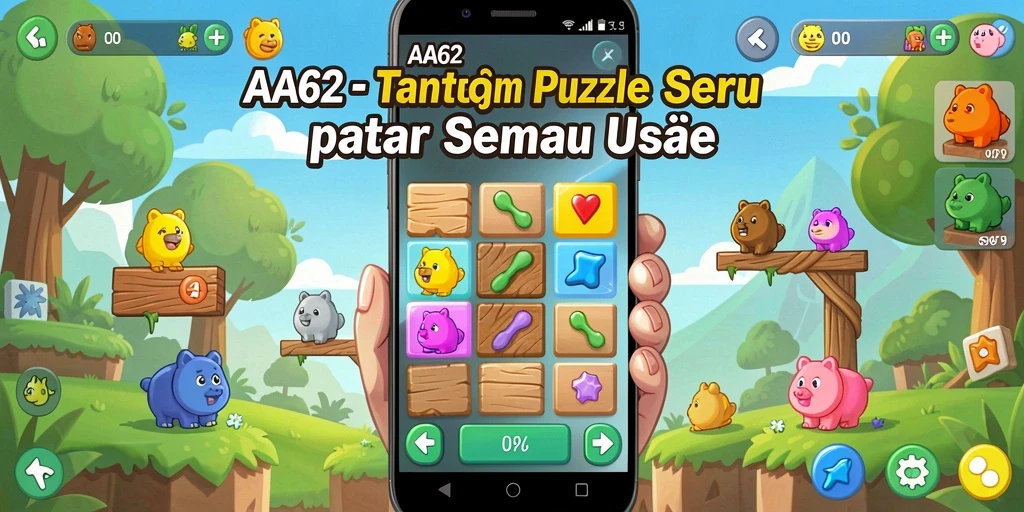 Gameplay AA62 yang menantang dan menyenangkan dalam bentuk puzzle.