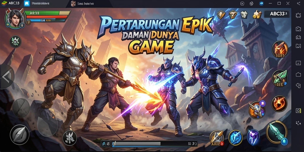 Tampilan gameplay ABC33 dengan aksi pertarungan yang mendebarkan.