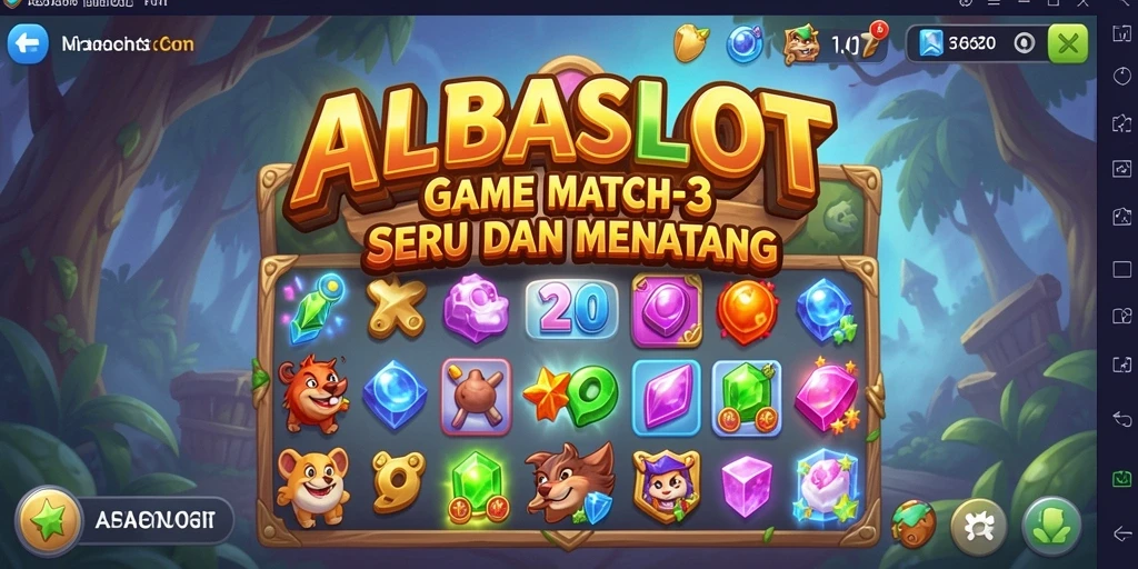 Tampilan menarik dari gameplay ALBASLOT dengan tantangan Match-3.