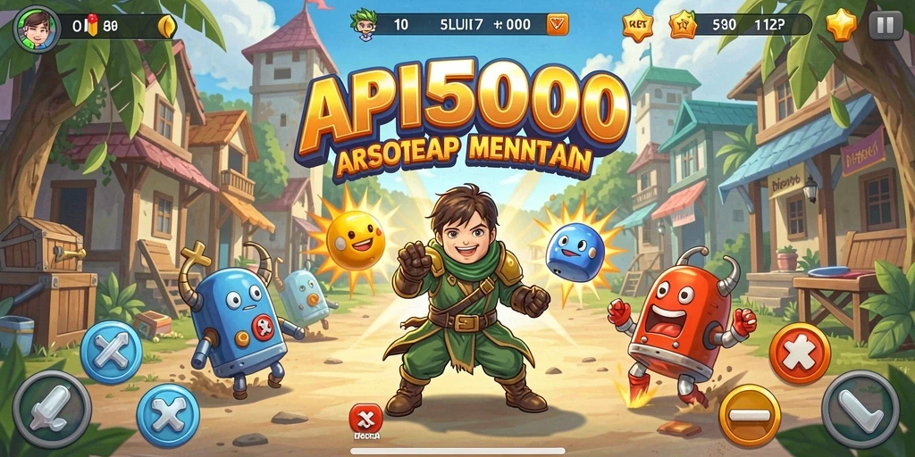 Tampilan seru dari gameplay arcade API5000 yang penuh aksi.