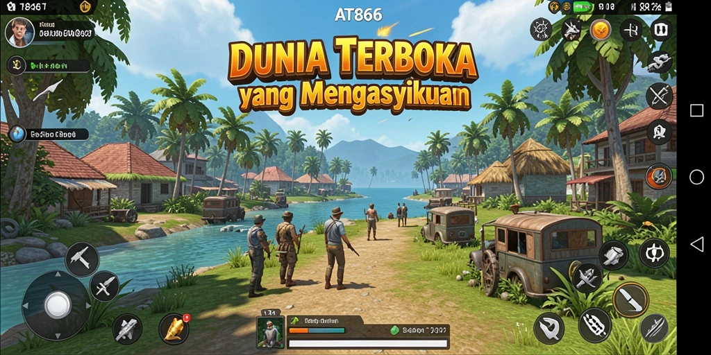 Tampilan gameplay AT866 yang menakjubkan dalam dunia terbuka.