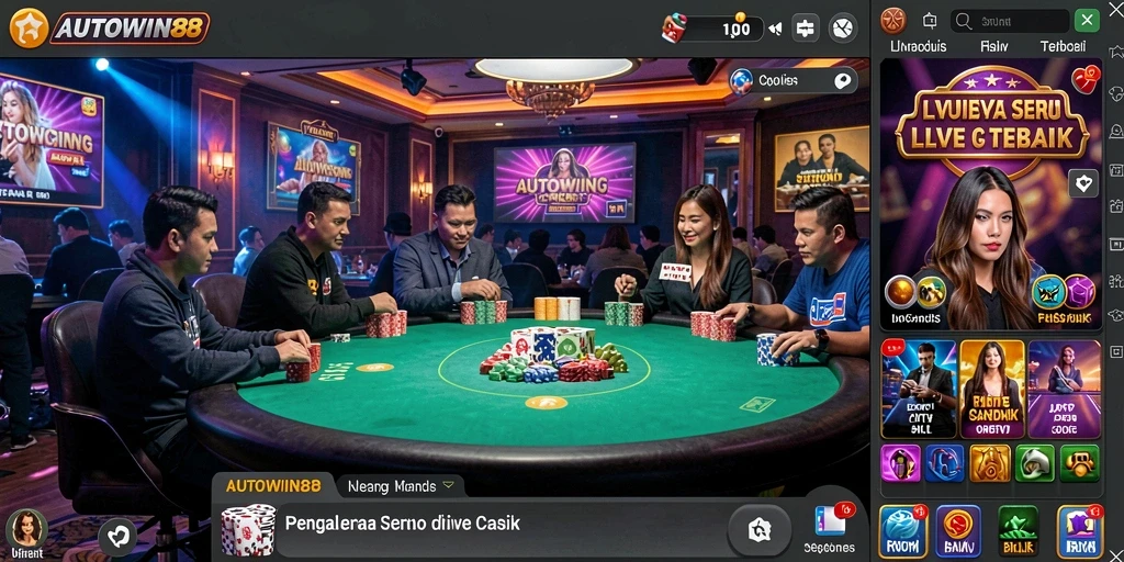 Gameplay menarik dari Live Casino AUTOWIN88 dengan dealer langsung.
