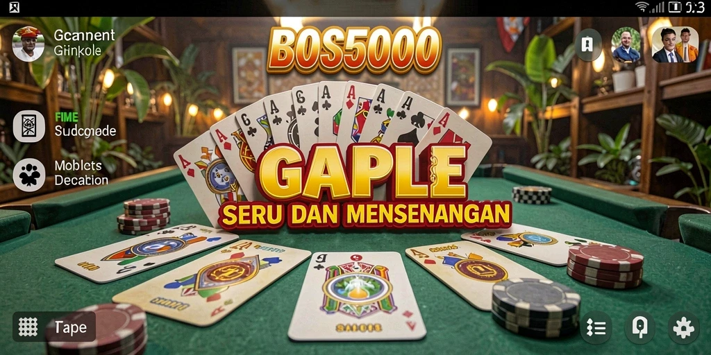 Tampilan seru gameplay Gaple di BOS5000.