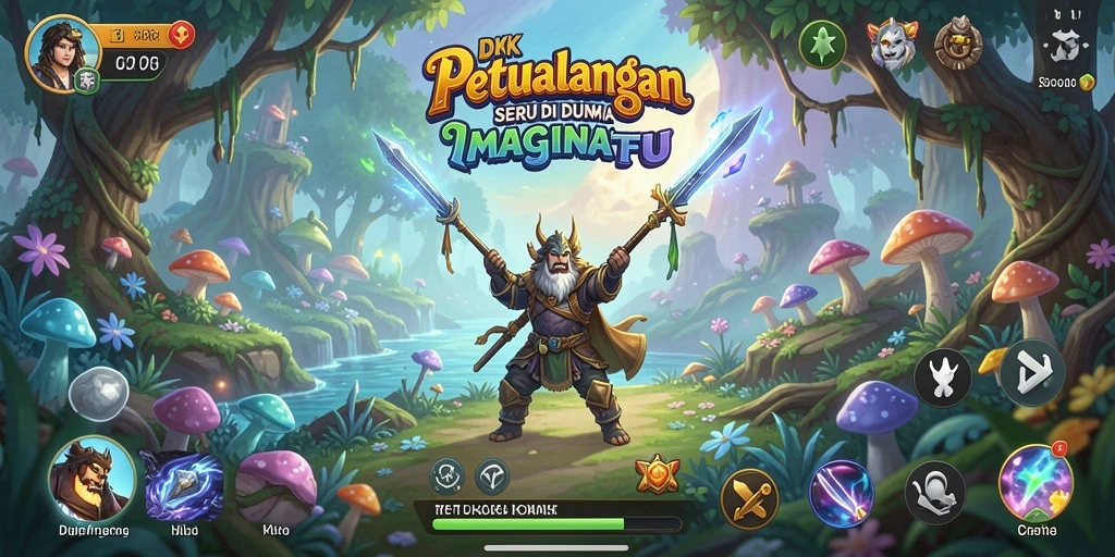 Screenshot gameplay DKK menampilkan petualangan mendebarkan di dunia yang luas.