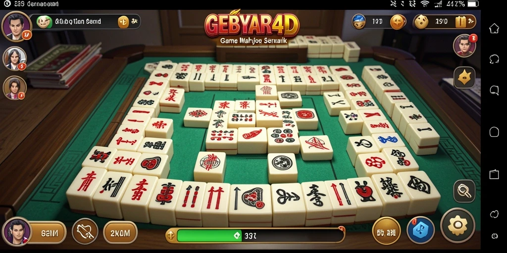 Tangkapan layar gameplay GEBYAR4D menampilkan pengalaman Mahjong yang seru.