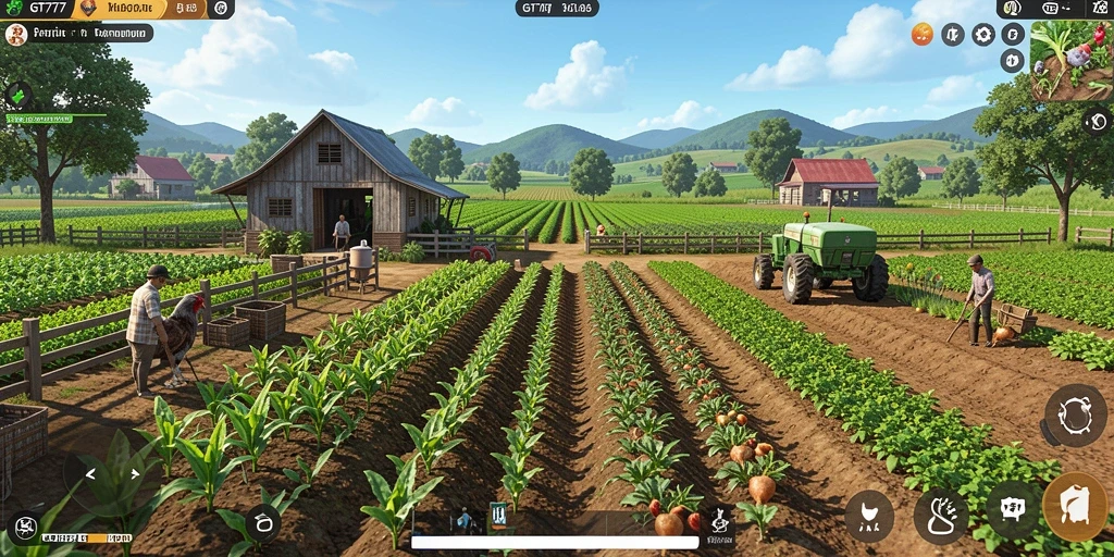 Gameplay seru GT777 dengan fitur pertanian yang menarik.