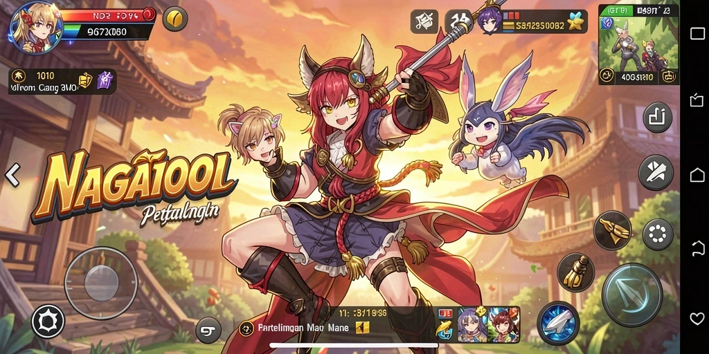 Tampilan gameplay yang mendebarkan dalam dunia anime.
