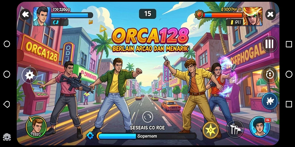 Tampilan gameplay ORCA128 yang seru dan mengasyikkan.