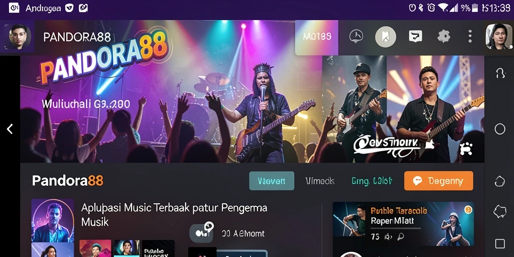 Tangkapan layar dari gameplay interaktif di PANDORA88 yang penuh musik.