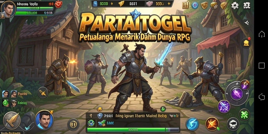 Screenshot menampilkan pertarungan epik dalam dunia RPG.