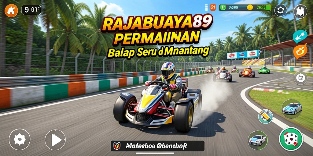 Tampilan gameplay seru dari RAJABUAYA89 yang penuh aksi balap.