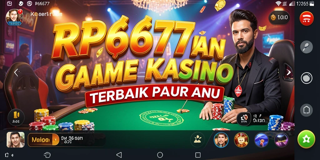 Tangkapan layar gameplay RP6677 yang menampilkan momen menarik di kasino.