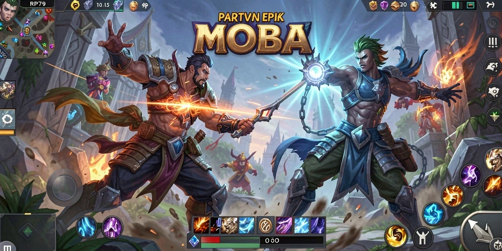 Gameplay seru RP79 dengan aksi pertarungan tim.