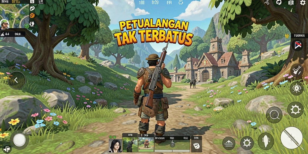 Screenshot menampilkan aksi seru dalam RP44 di dunia terbuka.