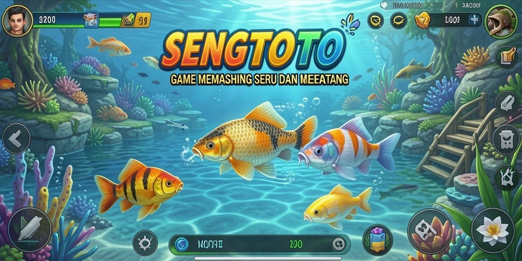 Tangkapan ikan besar dalam game SENGTOTO di bawah laut.