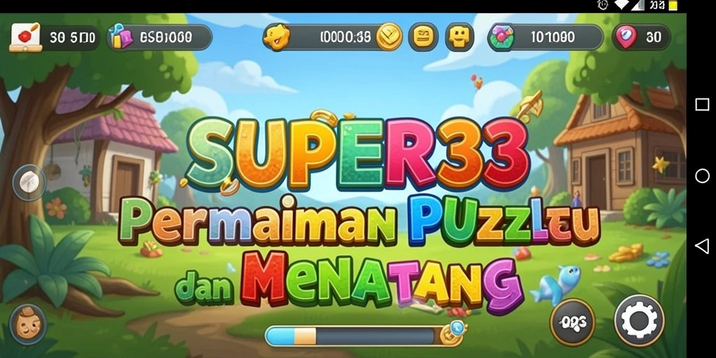 Tampilan gameplay SUPER33 dengan teka-teki menarik.