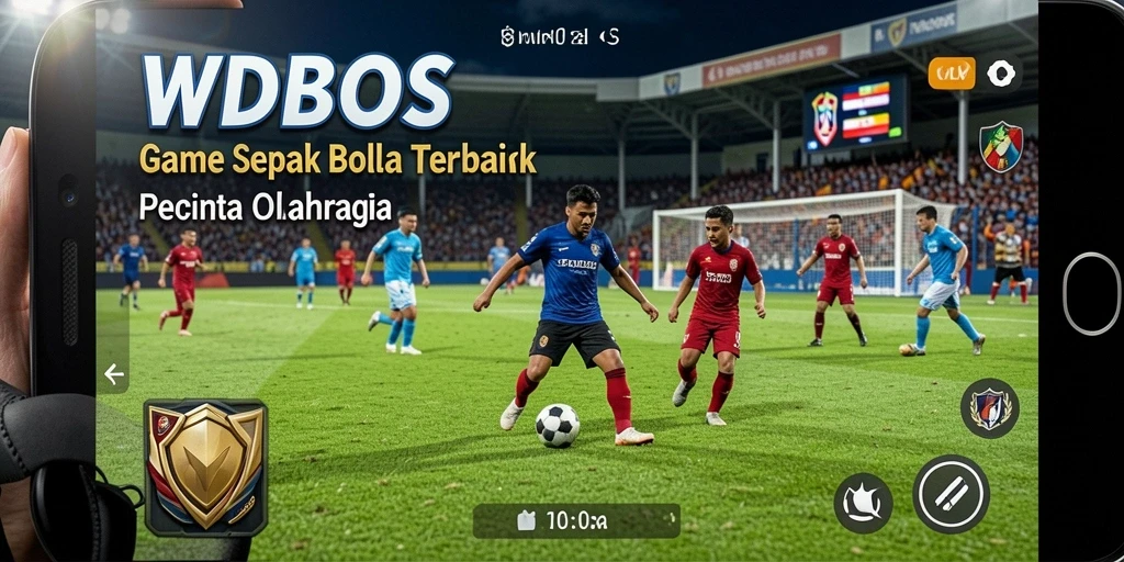 Tampilan gameplay WDBOS dengan aksi sepak bola yang mendebarkan.
