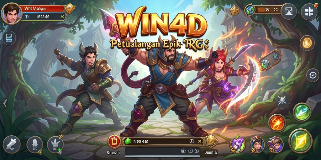 Tampilan gameplay RPG yang menarik dan mendebarkan di WIN4D.