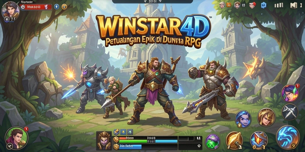 Tangkapan layar gameplay epik dari WINSTAR4D saat bertarung melawan monster.