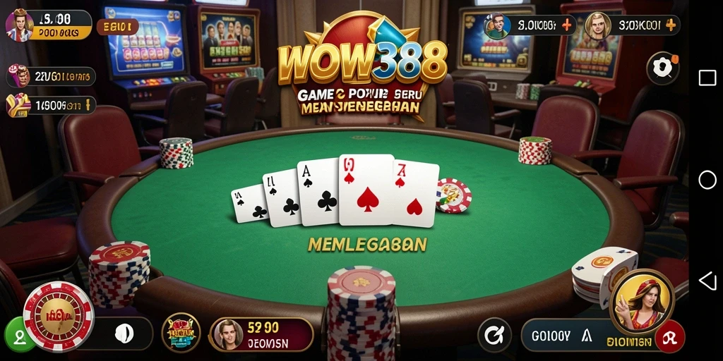 Tampilan gameplay Poker yang mengasyikkan di WOW388.